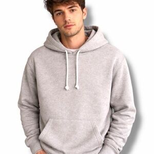 Heather Gray Fleece Hoodie | Soft Cotton Pullover Unisex Fit Essentials